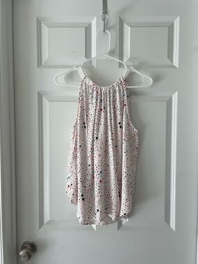 LOFT Cream Star-Print Halter Tank Top